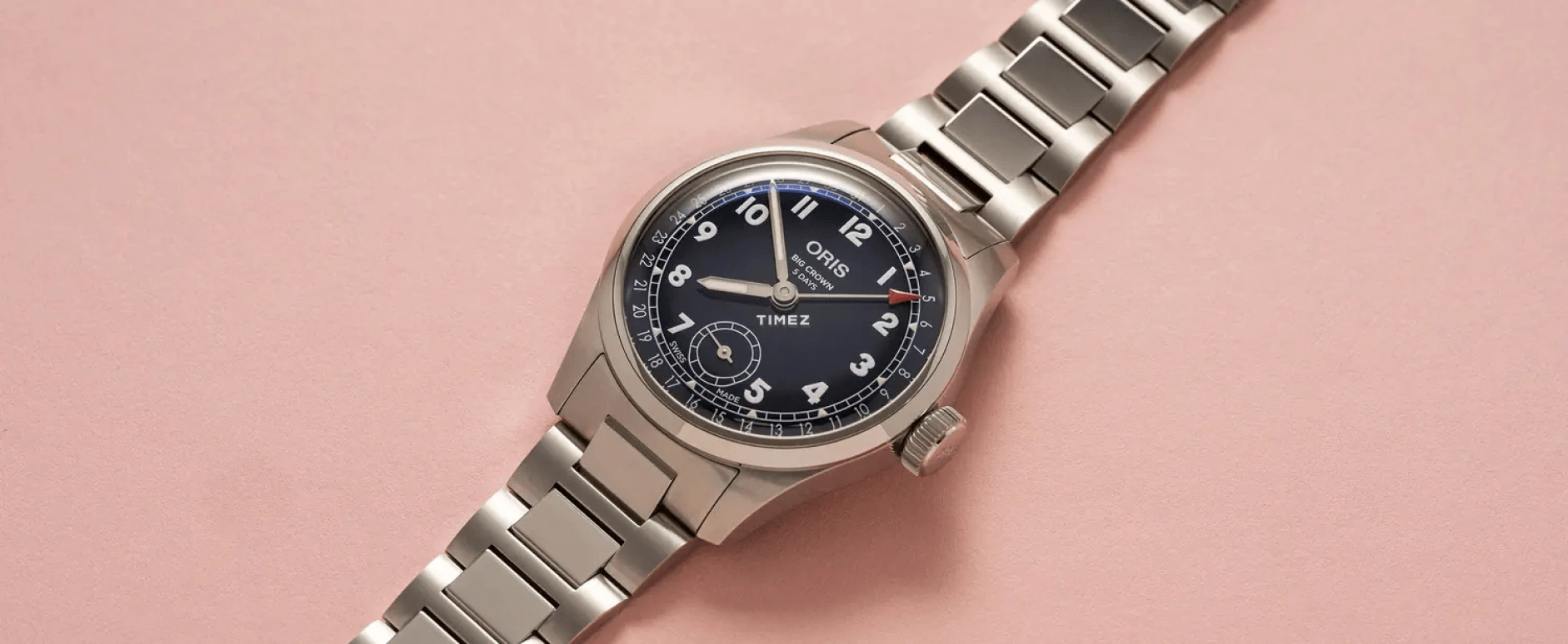 Oris,Big Crown 38mm,38mm,Stainless Steel,Blue,Automatic,Day,120hours,01 403 7776 4065,01 403 7776 4065-07 8 19 06