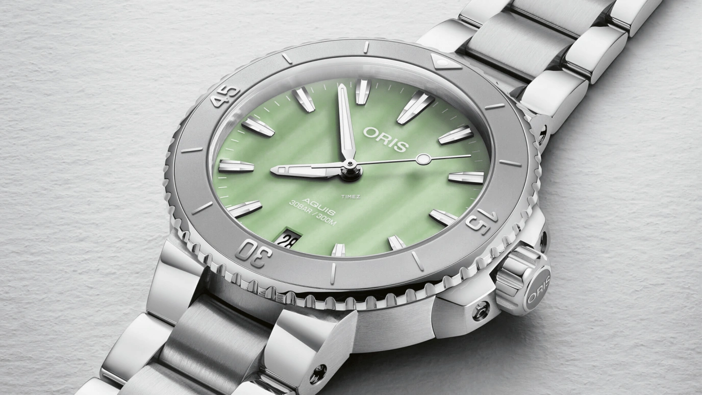 Oris,Aquis 36.50mm,36.50mm,Stainless Steel,Green,Automatic,Day,Sapphire,Crystal Glass,01 733 7770 4157,01 733 7770 4157-07 8 18 05P