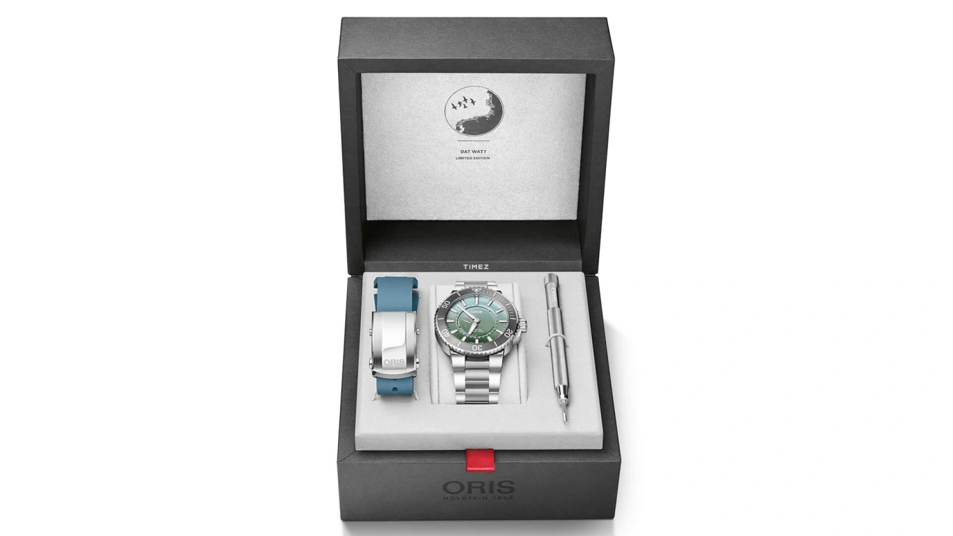 Oris,Aquis 43.50mm,43.50mm,Stainless Steel,Green,Automatic,Day,38hours,01 743 7734 4197,01 743 7734 4197-Set