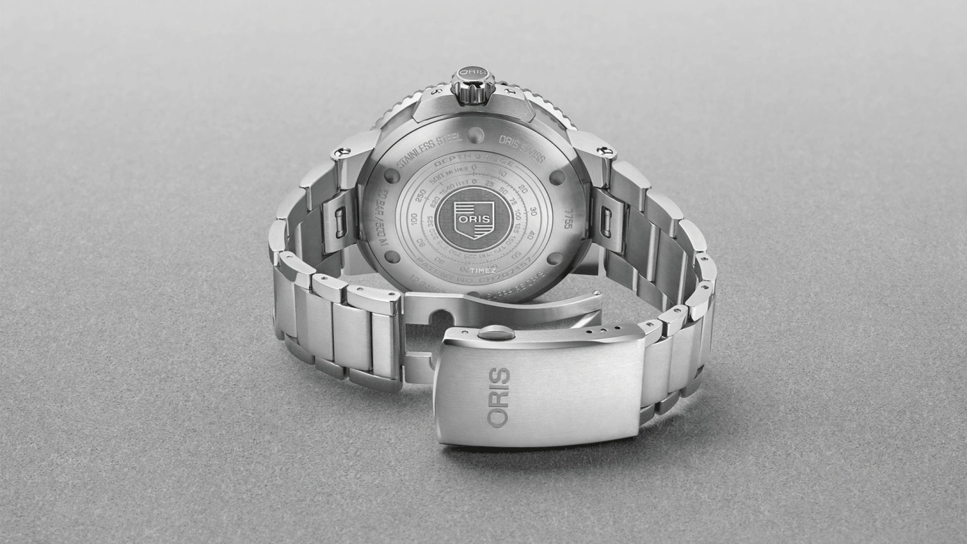 Oris,Aquis 45.80mm,45.80mm,Stainless Steel,Black,Automatic,Day,Sapphire,Crystal Glass,01 733 7755 4154,01 733 7755 4154-Set RS