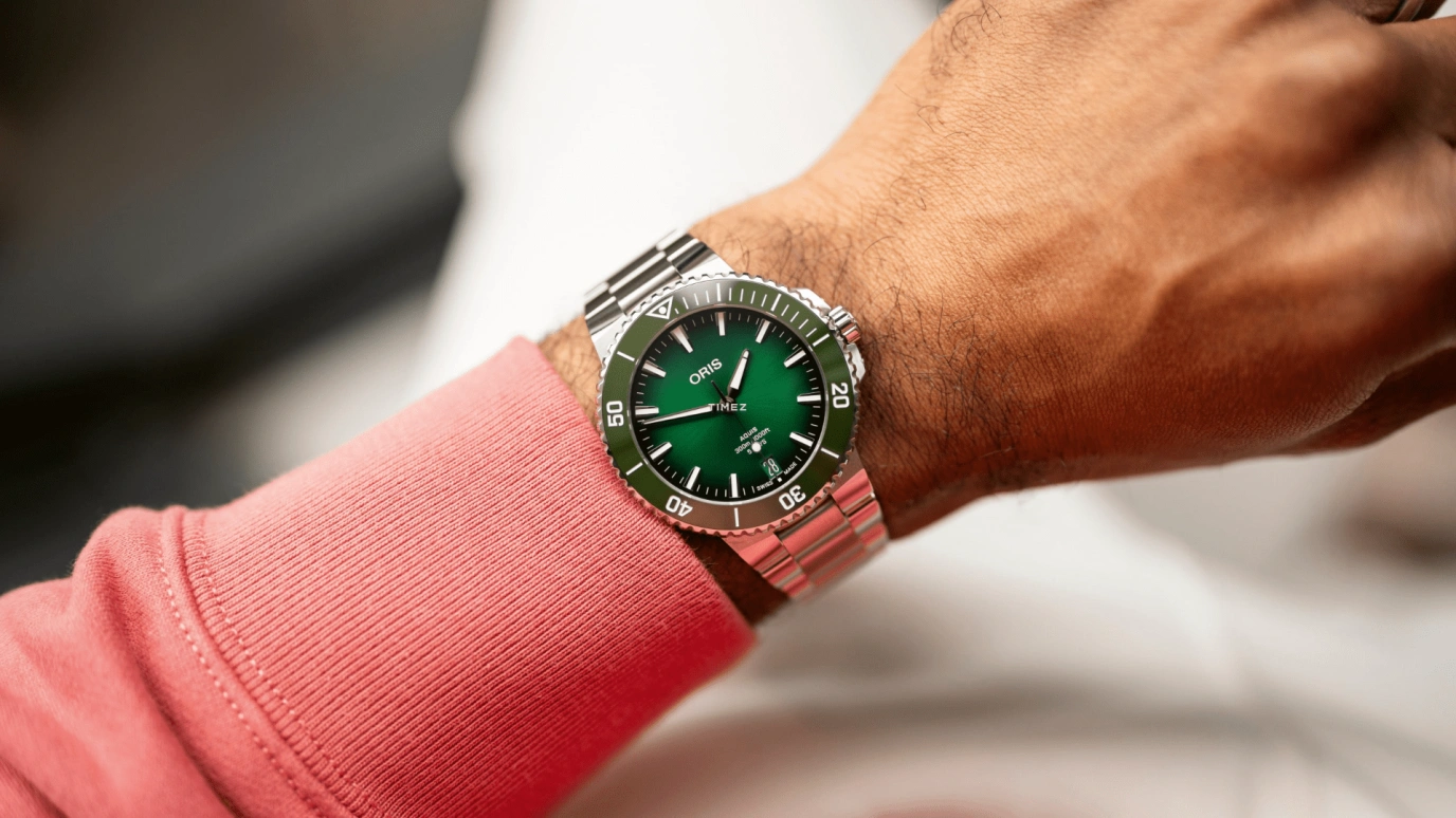 Oris,Aquis 43.50mm,43.50mm,Stainless Steel,Green,Automatic,Day,120hours,01 400 7790 4157,01 400 7790 4157-07 8 23 02PEB