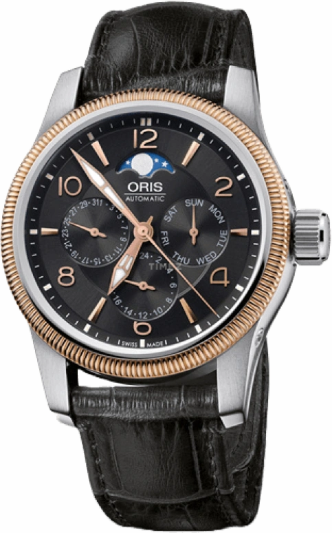 Oris,Big Crown 40mm,40mm,Stainless Steel,Black,Automatic,Moonphase,Date,Day,01 581 7627 4364,01 581 7627 4364-07 5 20 76FC