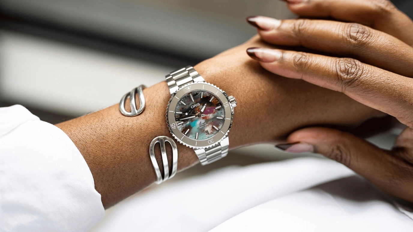 Oris,Aquis 36.50mm,36.50mm,Stainless Steel,Multi-Color,Automatic,Day,Sapphire,Crystal Glass,01 733 7770 4150,01 733 7770 4150-Set