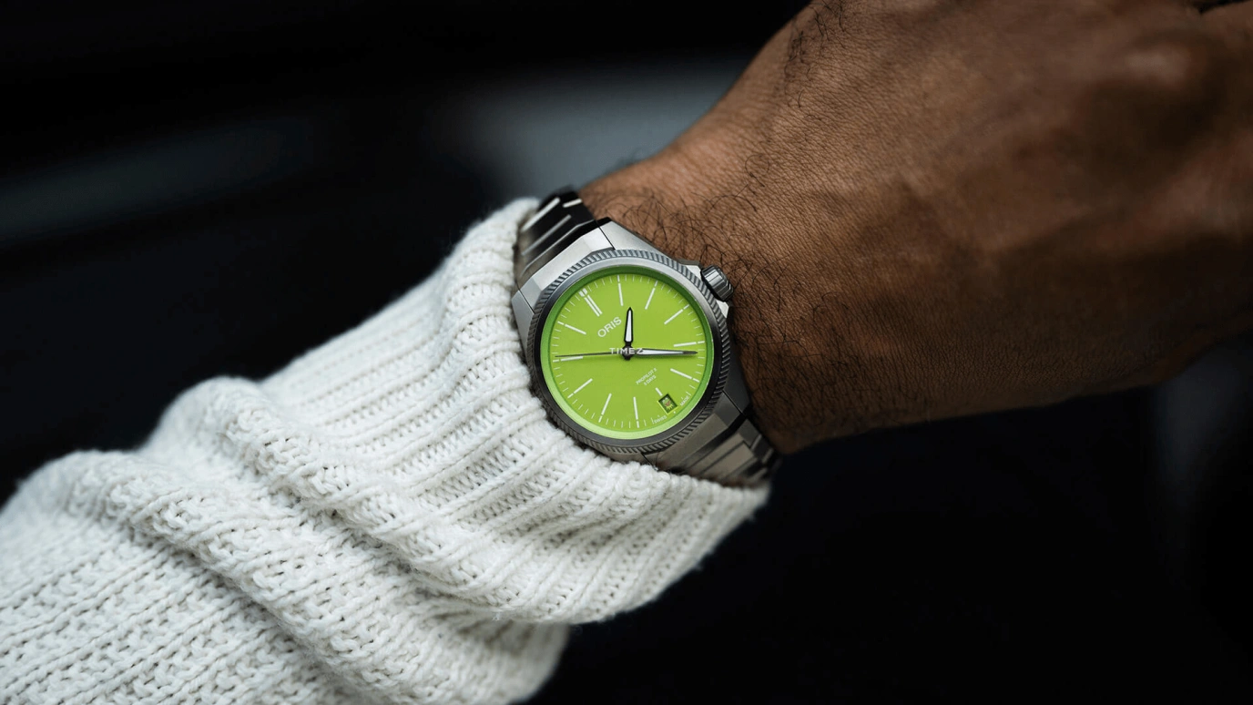 Oris,ProPilot X 39mm,39mm,Titanium,Green,Automatic,Day,120hours,01 400 7778 7157,01 400 7778 7157-Set