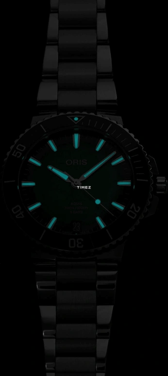 Oris,Aquis 43.50mm,43.50mm,Stainless Steel,Green,Automatic,Day,120hours,01 400 7790 4157,01 400 7790 4157-07 8 23 02PEB