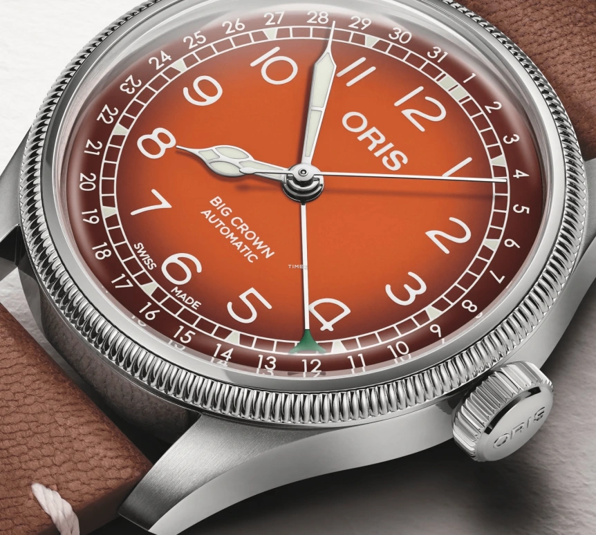 Oris,Big Crown 40mm,40mm,Stainless Steel,Orange,Automatic,Day,41hours,01 754 7785 4068,01 754 7785 4068-Set
