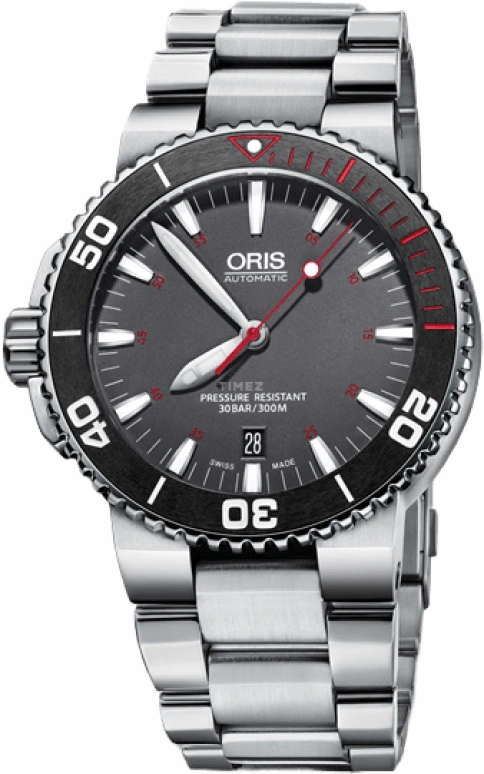 Oris,Aquis 43mm,43mm,Stainless Steel,Grey,Automatic,Day,38hours,01 733 7653 4183,01 733 7653 4183-SET MB