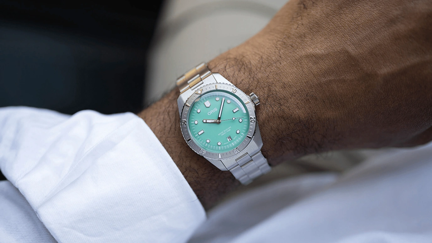 Oris,Divers 65 38mm,38mm,Stainless Steel,Green,Automatic,Day,Sapphire,Crystal Glass,01 733 7771 4057,01 733 7771 4057-07 8 19 18