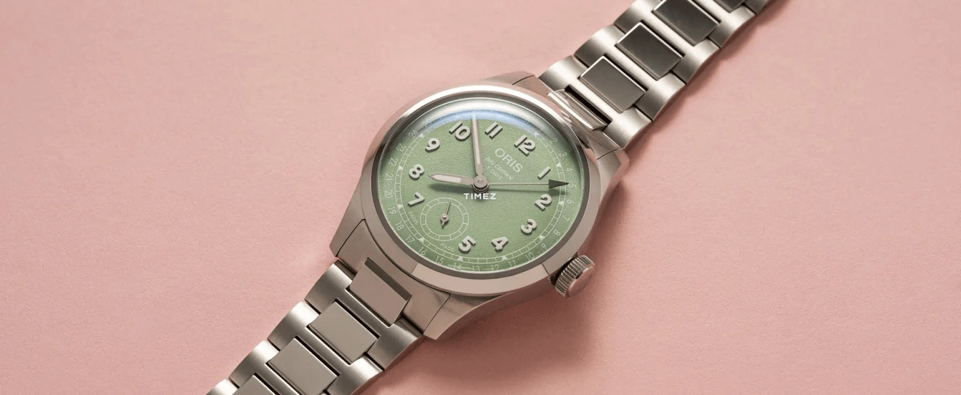 Oris,Big Crown 40mm,40mm,Stainless Steel,Green,Automatic,Day,120hours,01 403 7799 4067,01 403 7799 4067-07 8 20 06