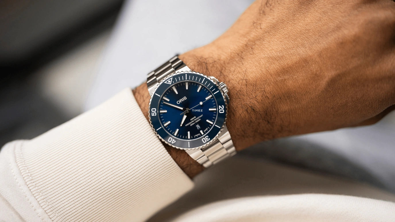 Oris,Aquis 43.50mm,43.50mm,Stainless Steel,Blue,Automatic,Day,41hours,01 733 7789 4135,01 733 7789 4135-07 8 23 04PEB