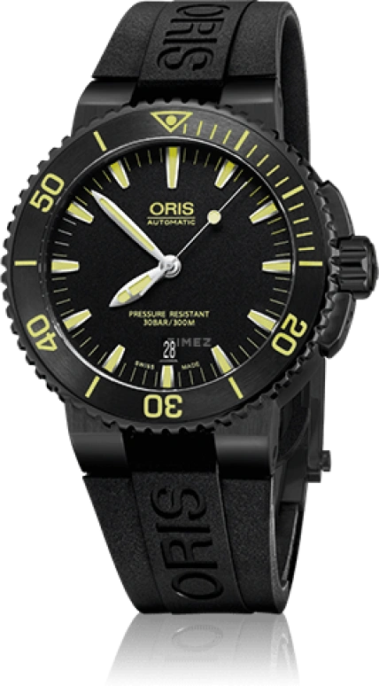 Oris,Aquis 43mm,43mm,Ceramic,Stainless Steel,Black,Automatic,Date,38hours,01 733 7653 4722,01 733 7653 4722-07 4 26 34BEB