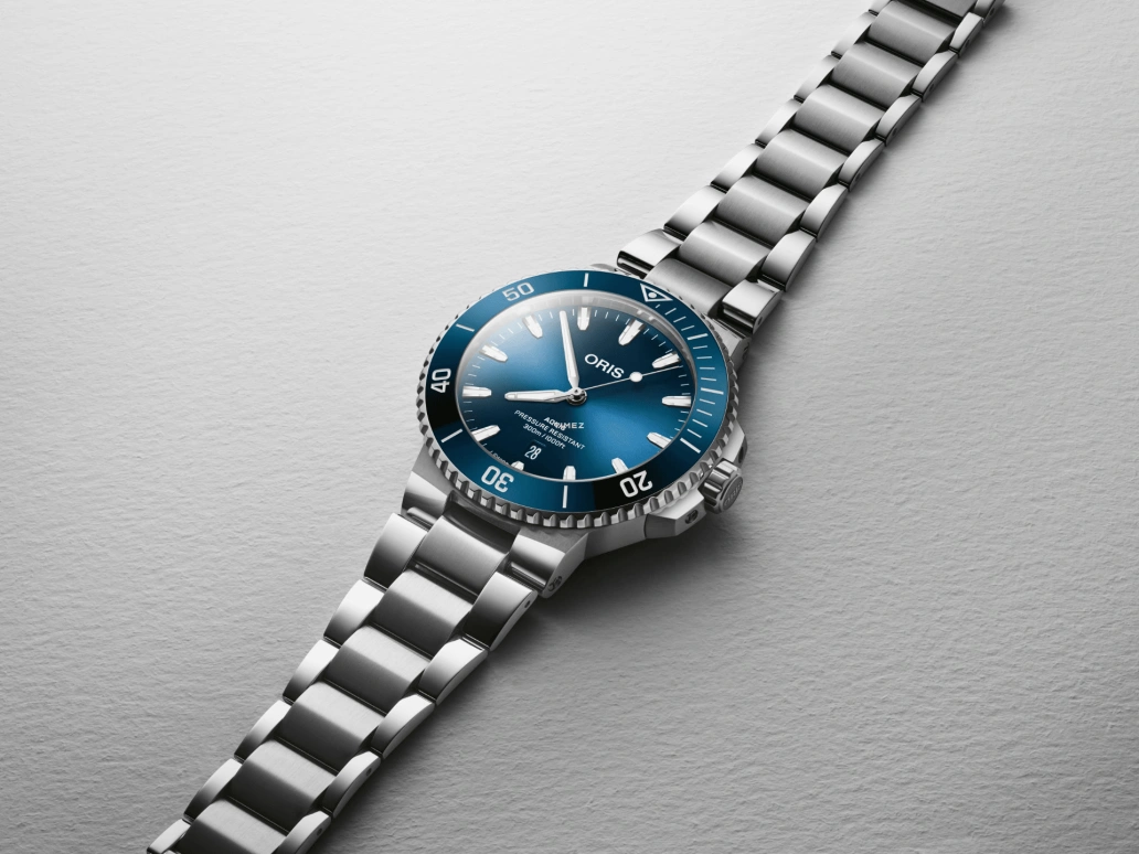 Oris,Aquis 43.50mm,43.50mm,Stainless Steel,Blue,Automatic,Day,41hours,01 733 7789 4135,01 733 7789 4135-07 8 23 04PEB