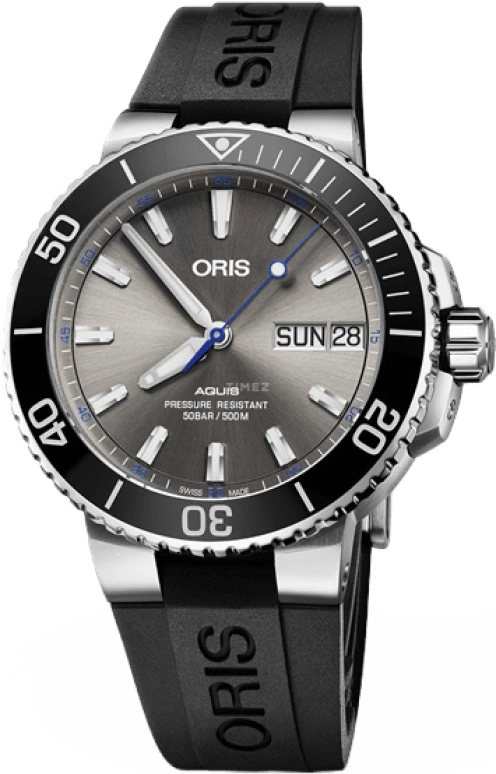 Oris,Aquis 45.50mm,45.50mm,Stainless Steel,Grey,Automatic,Date,Day,01 752 7733 4183,01 752 7733 4183-SET RS