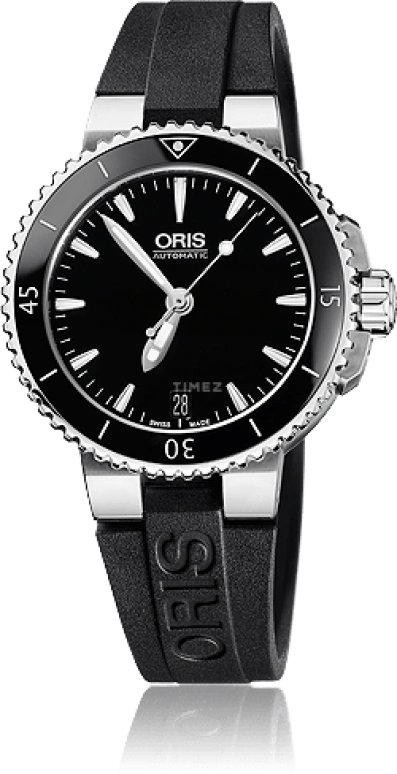 Oris,Aquis 36mm,36mm,Stainless Steel,Black,Automatic,Day,38hours,01 733 7652 4154,01 733 7652 4154-07 4 18 34