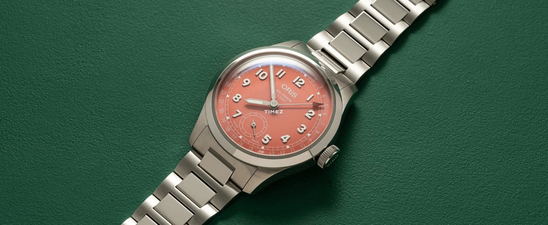Oris,Big Crown 40mm,40mm,Stainless Steel,Pink Red,Automatic,Day,120hours,01 403 7799 4068,01 403 7799 4068-07 8 20 06