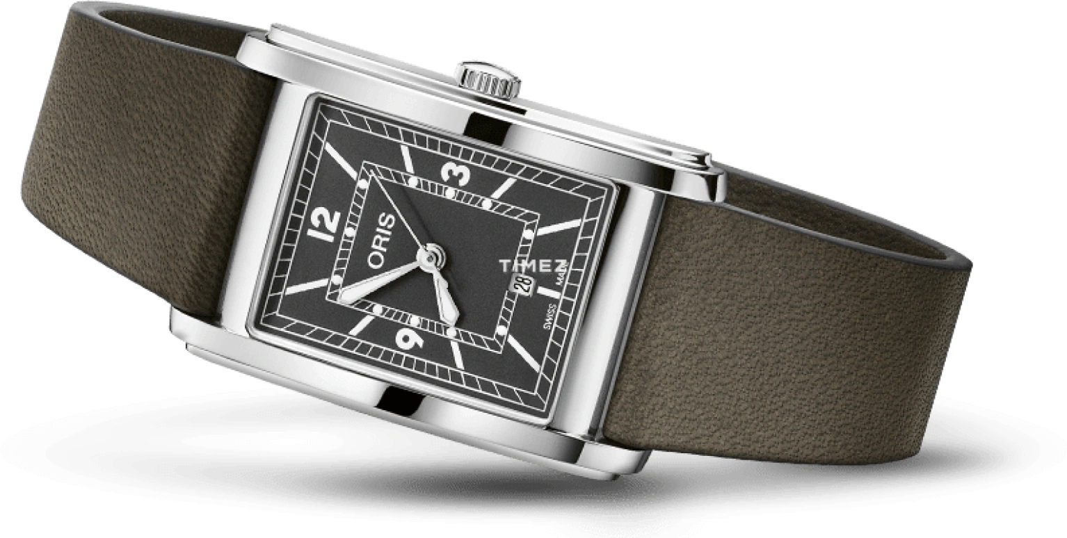 Oris,Rectangular 25.50x38mm,25.50x38mm,Stainless Steel,Black,Automatic,Day,38hours,01 561 7783 4063,01 561 7783 4063-07 5 19 16