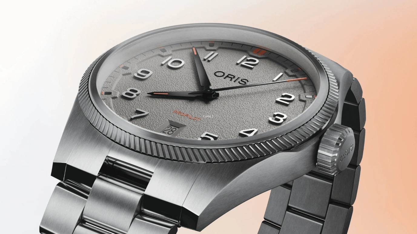 Oris,ProPilot 41mm,41mm,Stainless Steel,Grey,Automatic,Day,41hours,01 733 7805 4163,01 733 7805 4163-07 8 20 04LC