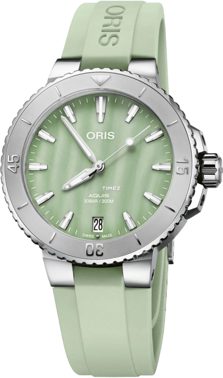 Oris,Aquis 36.50mm,36.50mm,Stainless Steel,Green,Automatic,Day,Sapphire,Crystal Glass,01 733 7770 4157,01 733 7770 4157-07 4 18 67FC