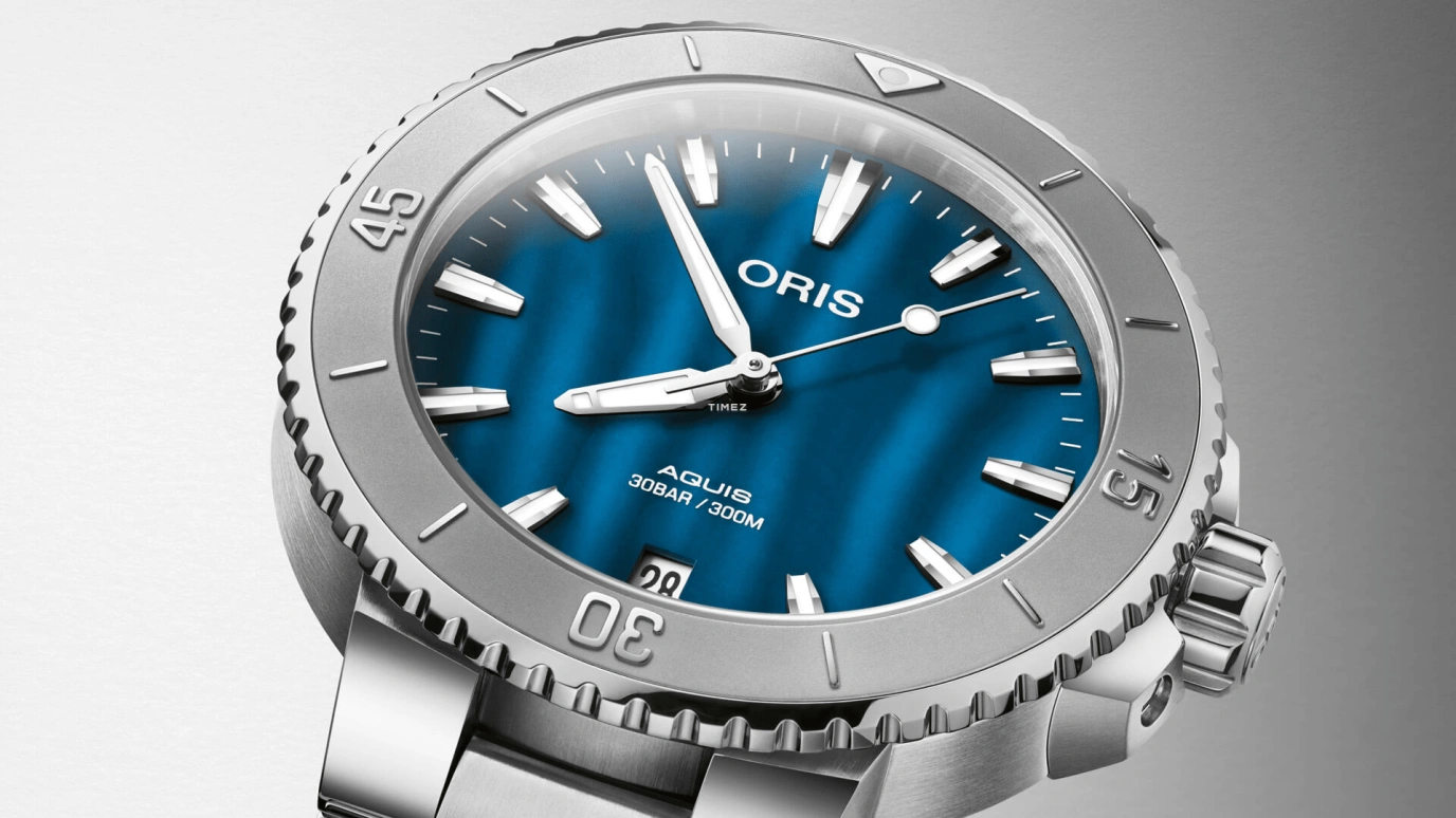 Oris,Aquis 36.50mm,36.50mm,Stainless Steel,Blue,Automatic,Day,Sapphire,Crystal Glass,01 733 7770 4155,01 733 7770 4155-07 8 18 05P
