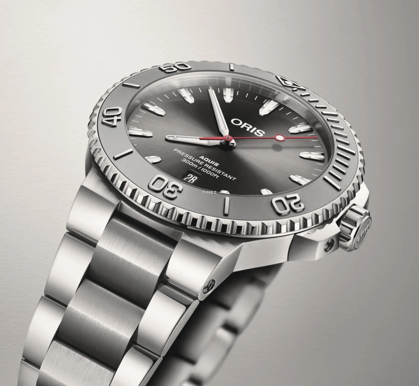 Oris,Aquis 43.50mm,43.50mm,Stainless Steel,Grey,Automatic,Day,41hours,01 733 7789 4153,01 733 7789 4153-07 8 23 04PEB