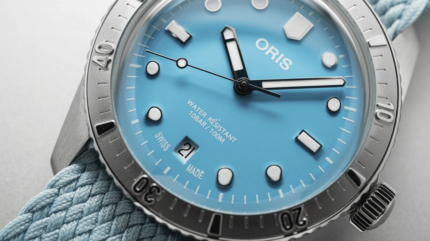 Oris,Divers 65 38mm,38mm,Stainless Steel,Blue,Automatic,Day,Sapphire,Crystal Glass,01 733 7771 4055,01 733 7771 4055-07 3 19 02S