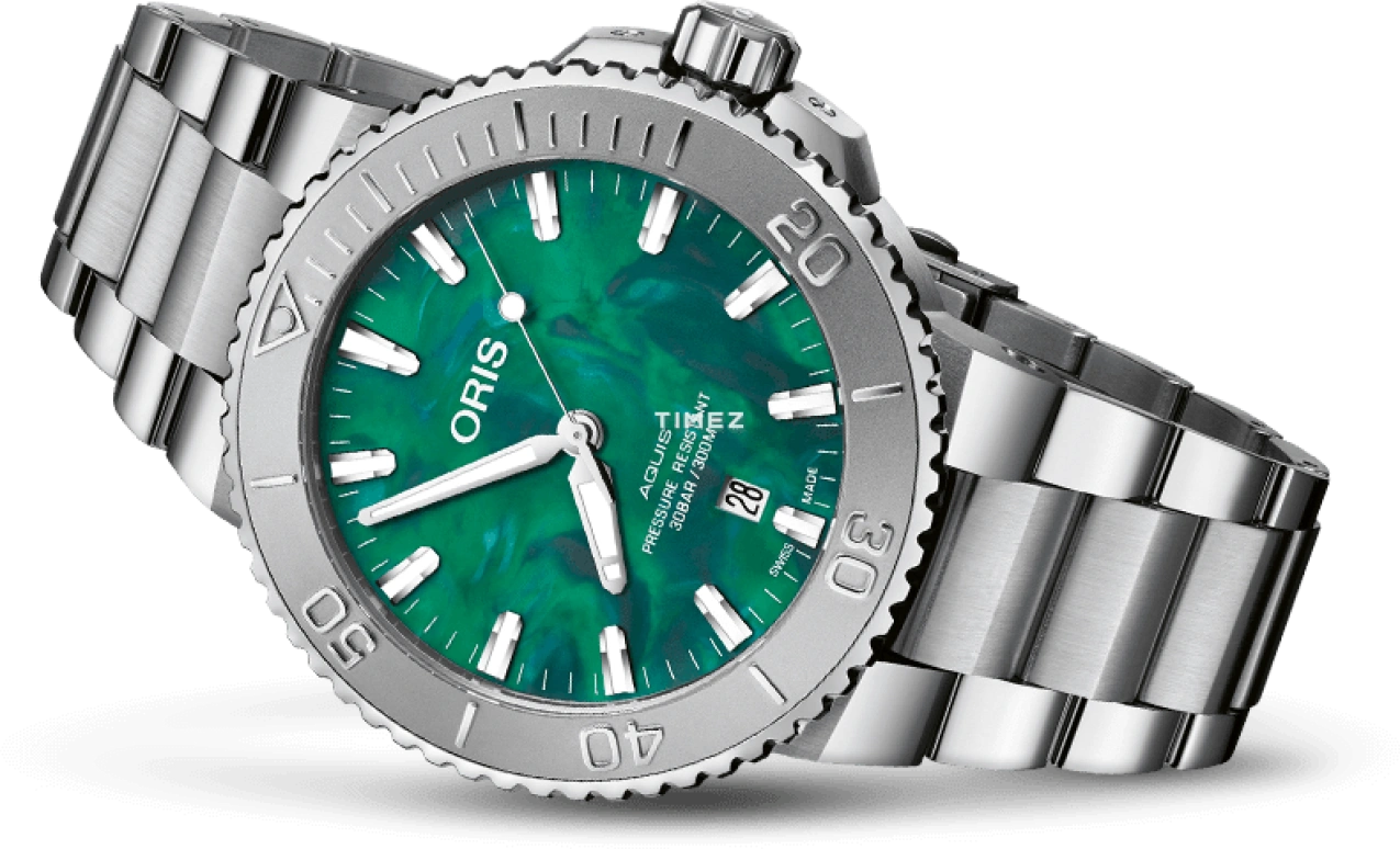 Oris,Aquis 43.50mm,43.50mm,Stainless Steel,Green,Automatic,Day,41hours,01 733 7730 4137,01 733 7730 4137-07 8 24 05PEB