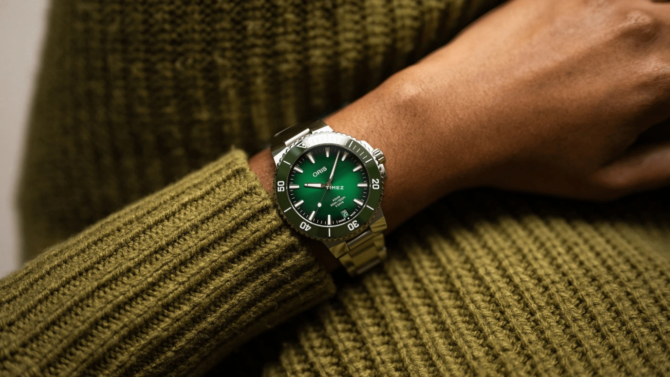 Oris,Aquis 43.50mm,43.50mm,Stainless Steel,Green,Automatic,Day,120hours,01 400 7790 4157,01 400 7790 4157-07 8 23 02PEB