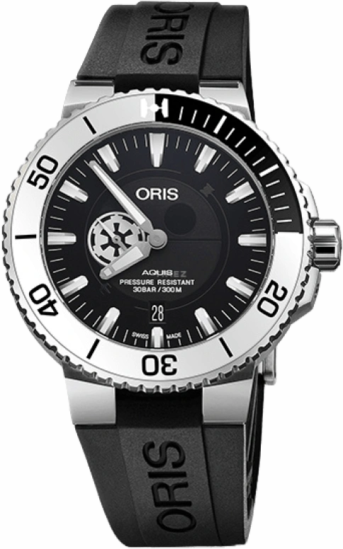 Oris,Aquis 43.50mm,43.50mm,Stainless Steel,Black,Automatic,Day,38hours,01 743 7734 4184,01 743 7734 4184-SET RS