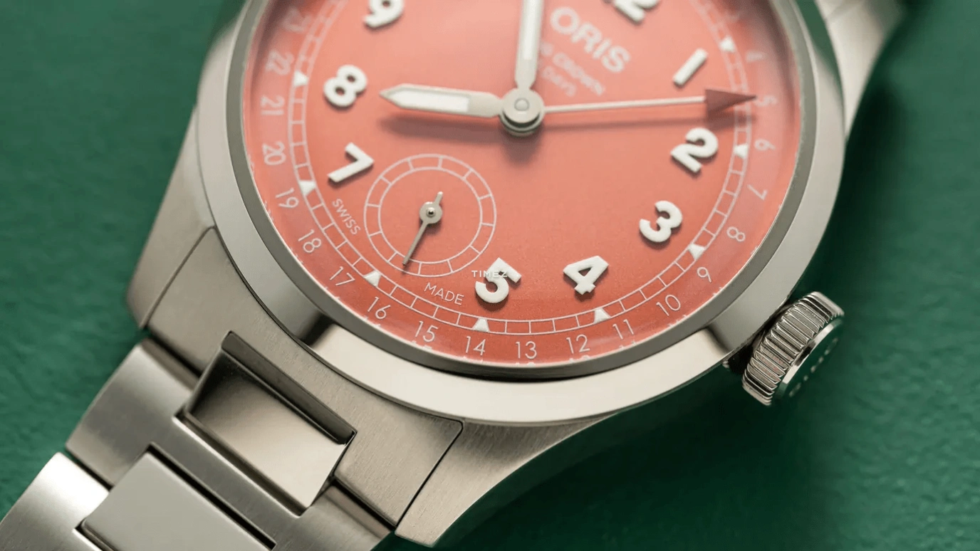 Oris,Big Crown 40mm,40mm,Stainless Steel,Pink Red,Automatic,Day,120hours,01 403 7799 4068,01 403 7799 4068-07 8 20 06