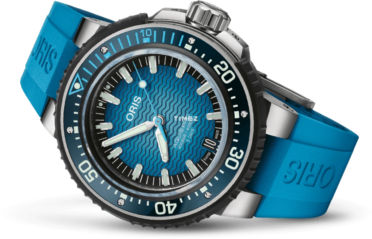 Oris,Aquis 49.50mm,49.50mm,Titanium,Blue,Automatic,Chronograph,Day,01 400 7777 7155,01 400 7777 7155-Set