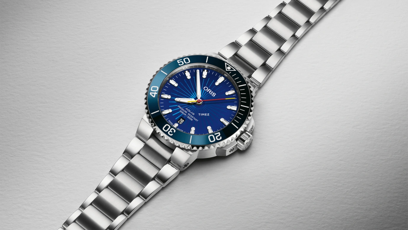 Oris,Other 41.50mm,41.50mm,Stainless Steel,Blue,Automatic,Day,Sapphire,Crystal Glass,01 733 7766 4185,01 733 7766 4185-Set