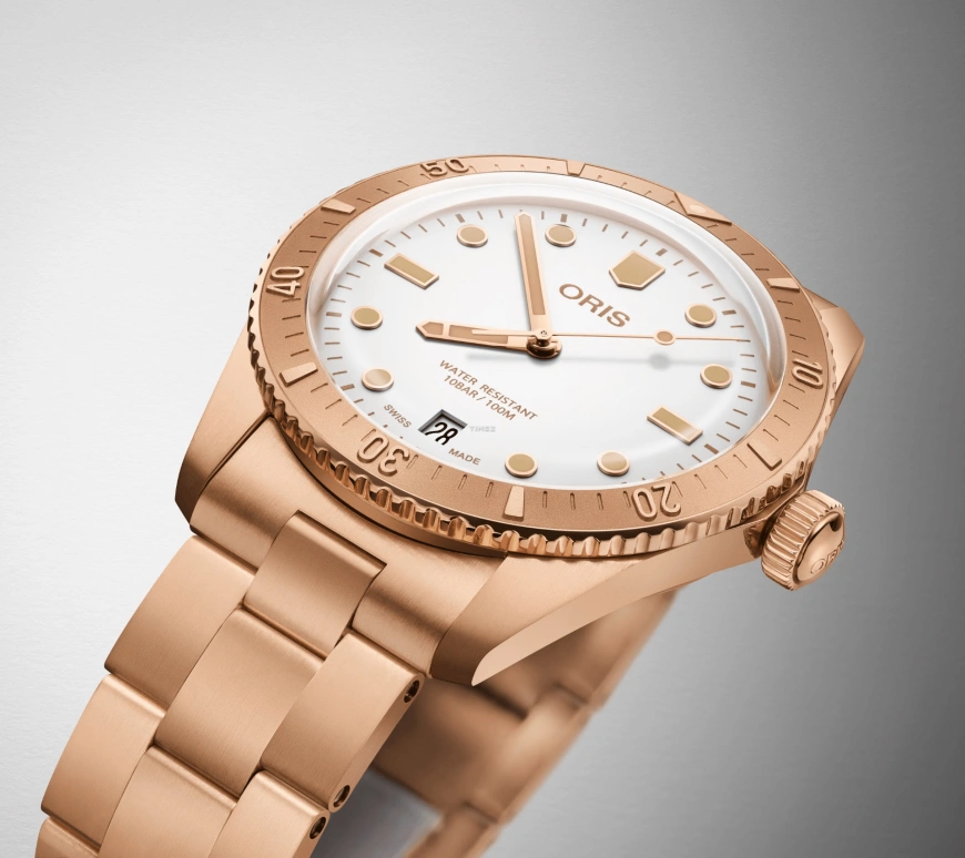 Oris,Divers 38mm,38mm,Bronze,White,Automatic,Day,41hours,01 733 7771 3151,01 733 7771 3151-07 8 19 15