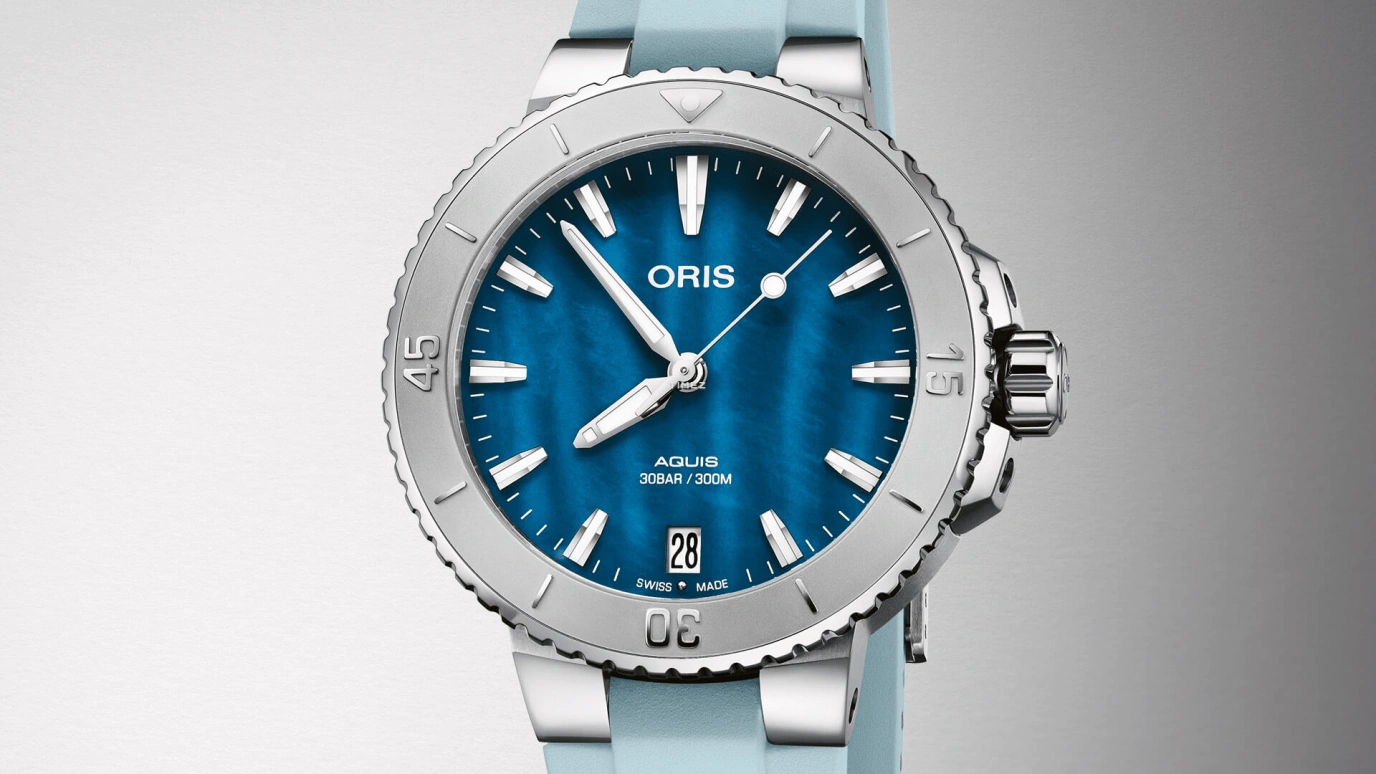 Oris,Aquis 36.50mm,36.50mm,Stainless Steel,Blue,Automatic,Day,Sapphire,Crystal Glass,01 733 7770 4155,01 733 7770 4155-07 4 18 65FC