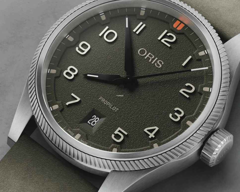 Oris,ProPilot 41mm,41mm,Stainless Steel,Green,Automatic,Day,41hours,01 733 7805 4167,01 733 7805 4167-07 6 20 16LC