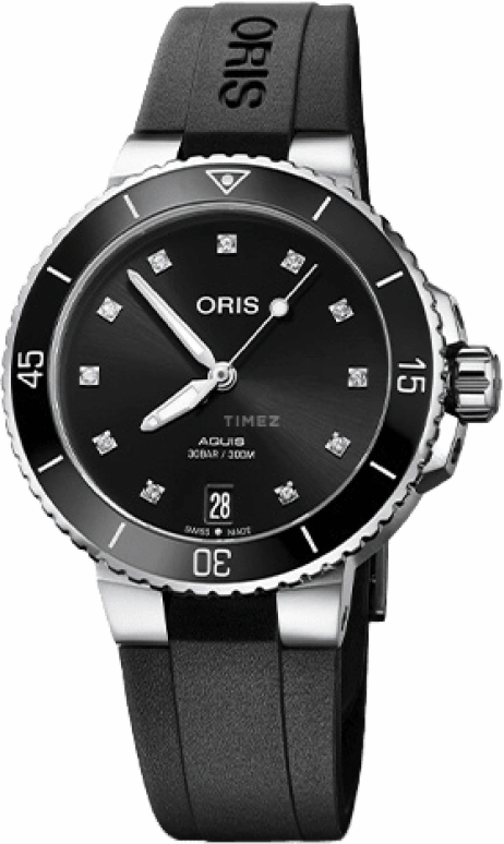 Oris,Aquis 36.50mm,36.50mm,Ceramic,Stainless Steel,Black,Automatic,Day,38hours,01 733 7731 4194,01 733 7731 4194-07 4 18 64FC