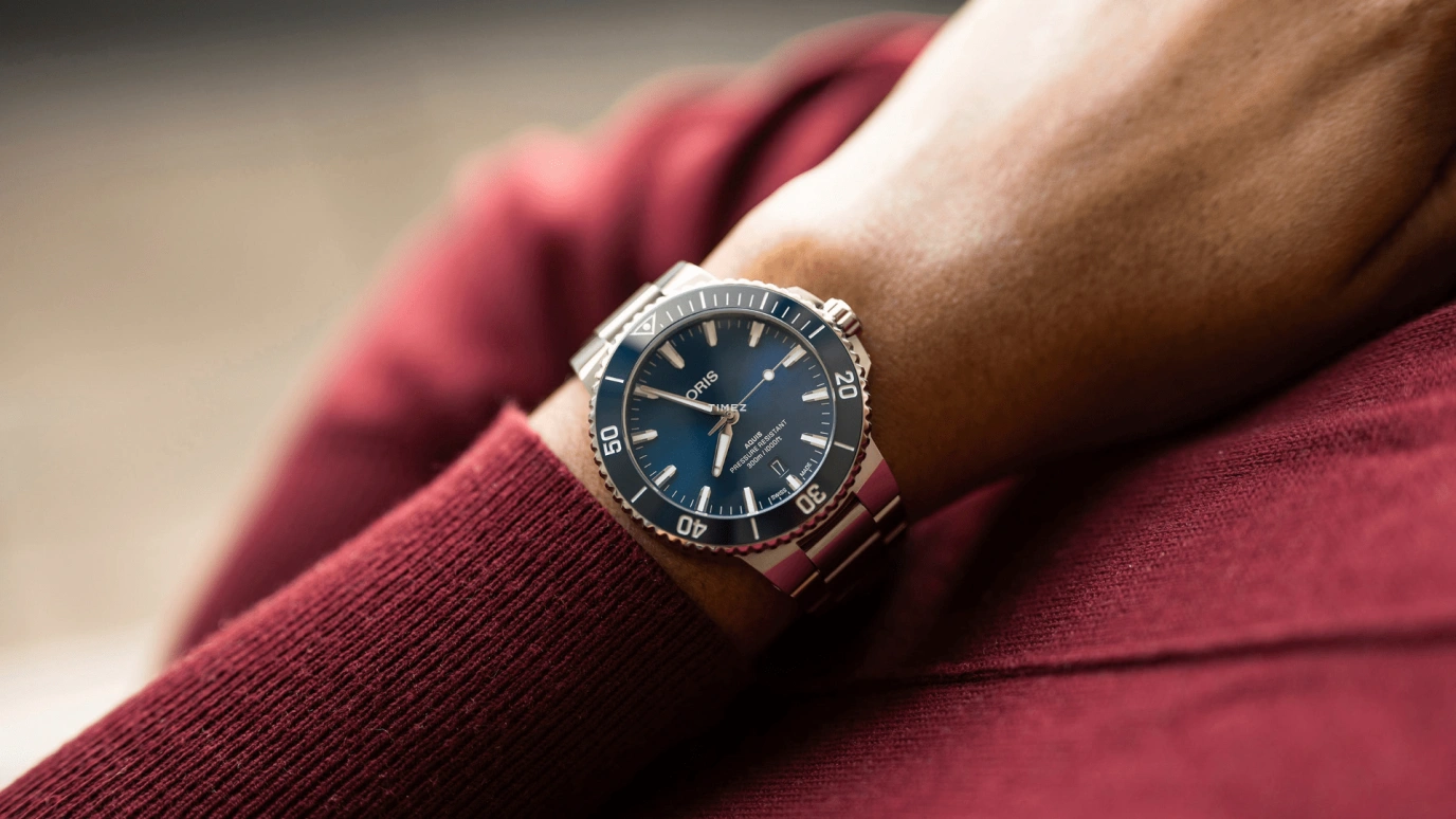 Oris,Aquis 41.50mm,41.50mm,Stainless Steel,Blue,Automatic,Day,41hours,01 733 7787 4135,01 733 7787 4135-07 8 22 04PEB