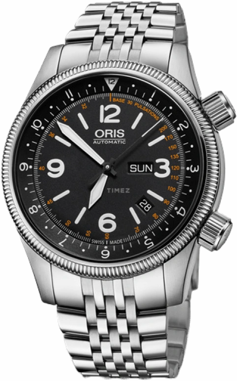 Oris,Big Crown 44mm,44mm,Stainless Steel,Black,Automatic,Date,Day,01 735 7672 4084,01 735 7672 4084-SET MB
