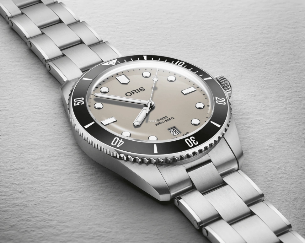 Oris,Divers 39mm,39mm,Stainless Steel,Coffee,Automatic,Day,41hours,01 733 7795 4051,01 733 7795 4051-Set