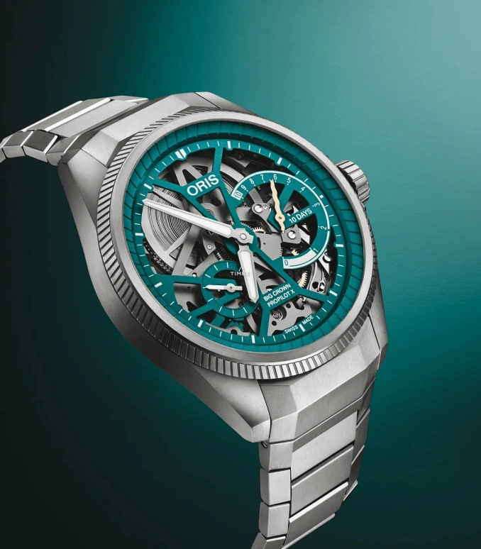Oris,ProPilot X 44mm,44mm,Titanium,Cyan,Handwound,Power Reserve Indicator,240hours,01 115 7759 7117,01 115 7759 7117-Set