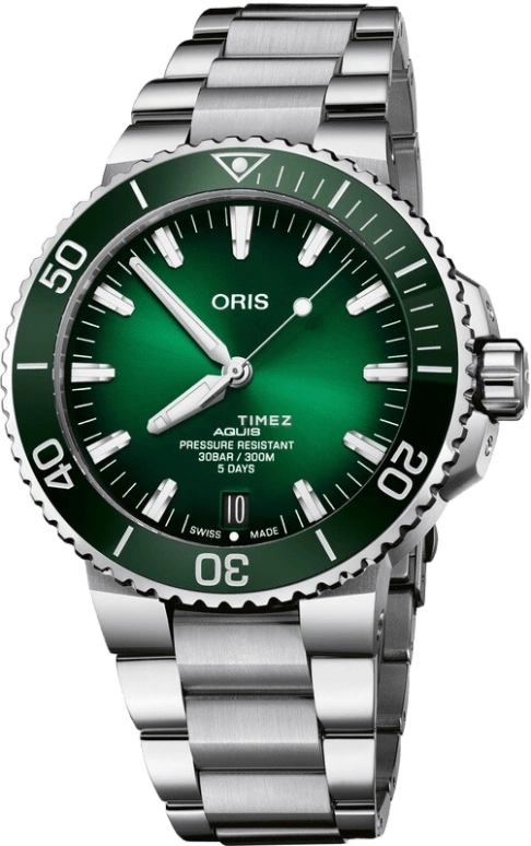Oris,Aquis 43.50mm,43.50mm,Stainless Steel,Green,Automatic,Day,Sapphire,Crystal Glass,01 400 7763 4157,01 400 7763 4157-07 8 24 09PEB
