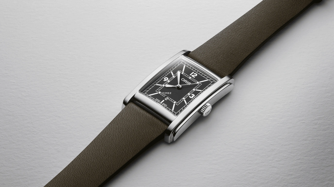 Oris,Rectangular 25.50x38mm,25.50x38mm,Stainless Steel,Black,Automatic,Day,38hours,01 561 7783 4063,01 561 7783 4063-07 5 19 16