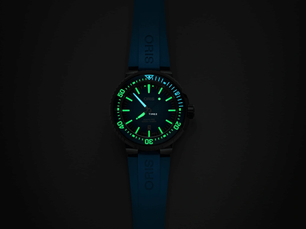 Oris,Aquis 49.50mm,49.50mm,Titanium,Ceramic,Blue,Automatic,Day,41hours,01 733 7801 7255,01 733 7801 7255-Set