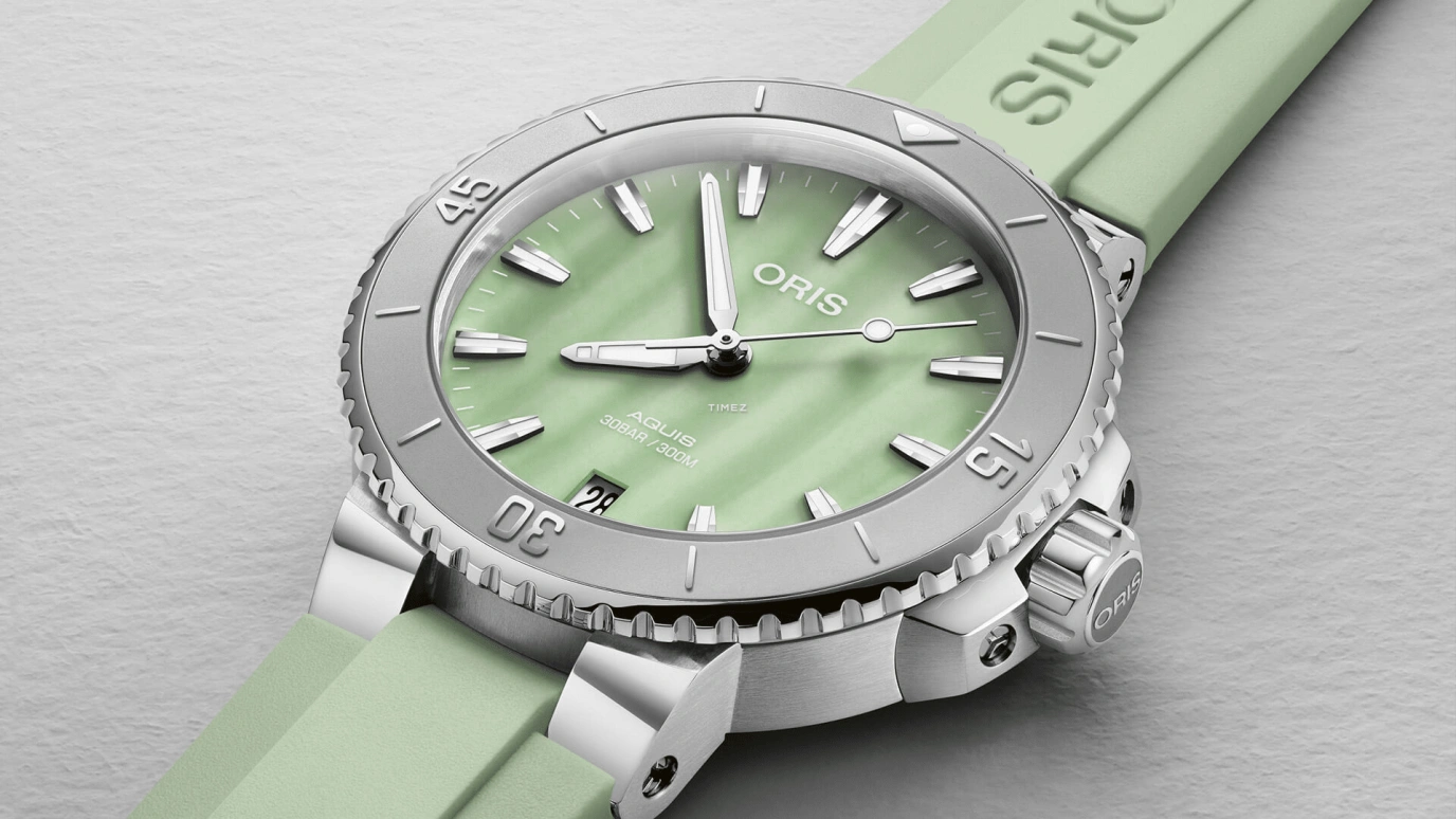 Oris,Aquis 36.50mm,36.50mm,Stainless Steel,Green,Automatic,Day,Sapphire,Crystal Glass,01 733 7770 4157,01 733 7770 4157-07 4 18 67FC