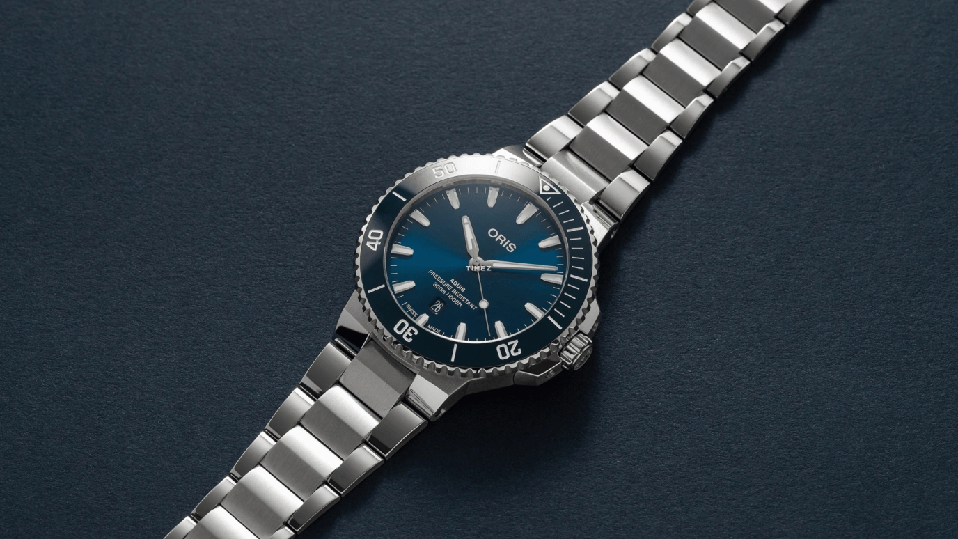 Oris,Aquis 43.50mm,43.50mm,Stainless Steel,Blue,Automatic,Day,41hours,01 733 7789 4135,01 733 7789 4135-07 8 23 04PEB