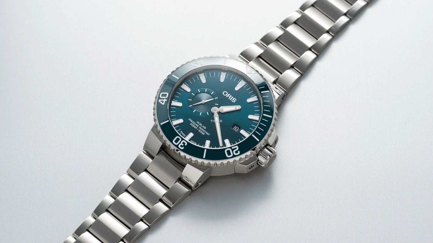 Oris,Aquis 45.50mm,45.50mm,Stainless Steel,Blue,Automatic,Day,38hours,01 743 7733 4155,01 743 7733 4155-07 8 24 05PEB