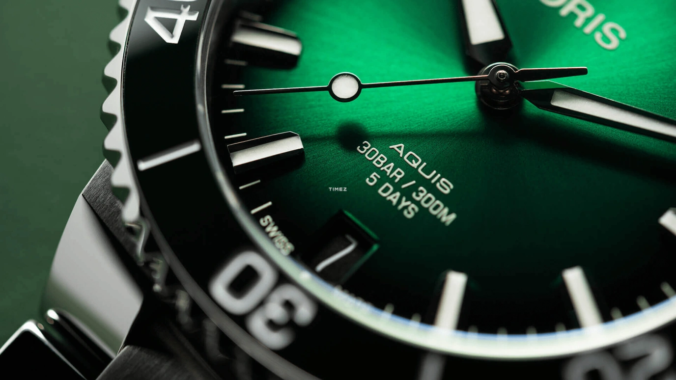 Oris,Aquis 41.50mm,41.50mm,Stainless Steel,Green,Automatic,Day,Sapphire,Crystal Glass,01 400 7769 4157,01 400 7769 4157-07 4 22 74FC