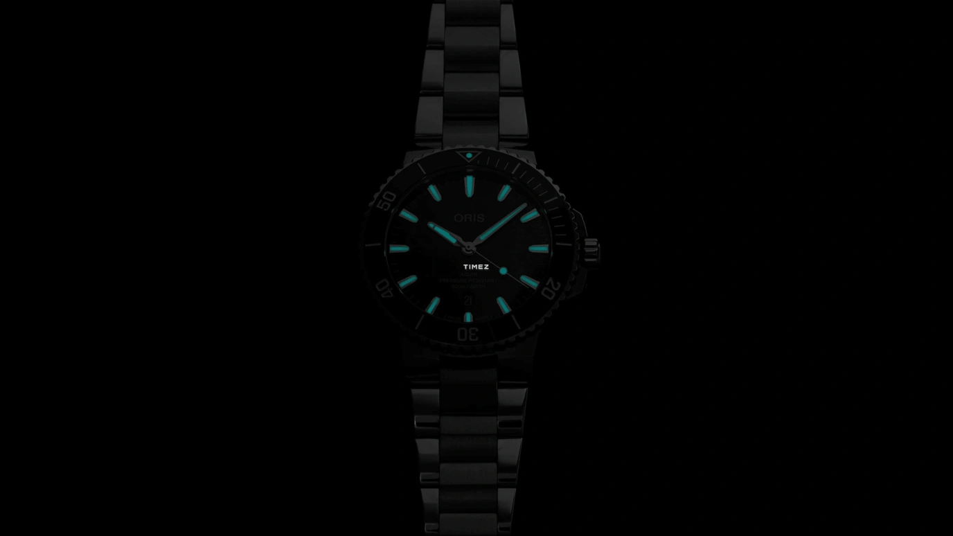 Oris,Aquis 43.50mm,43.50mm,Stainless Steel,Green,Automatic,Day,41hours,01 733 7789 4157,01 733 7789 4157-07 8 23 04PEB