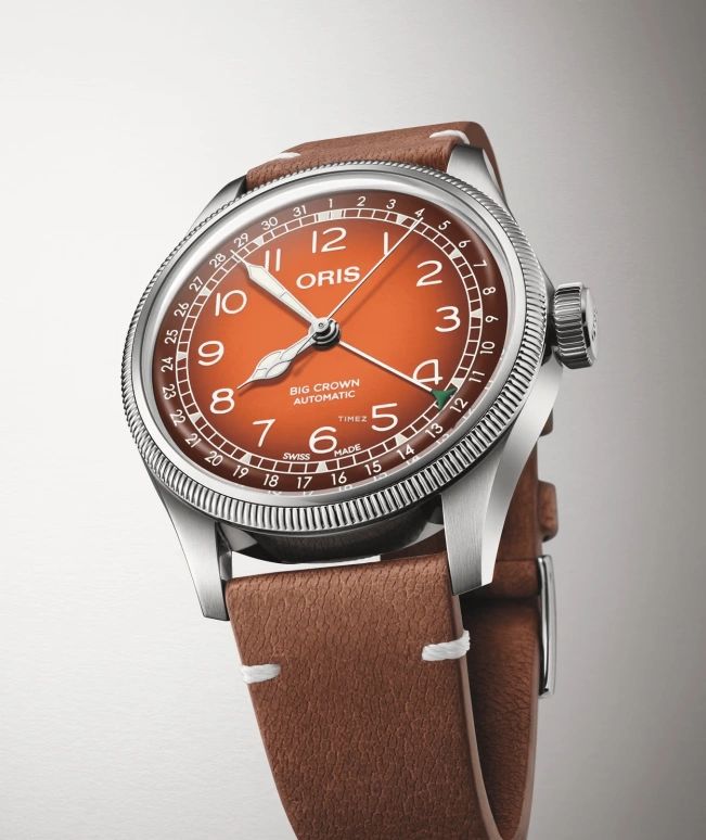 Oris,Big Crown 40mm,40mm,Stainless Steel,Orange,Automatic,Day,41hours,01 754 7785 4068,01 754 7785 4068-Set