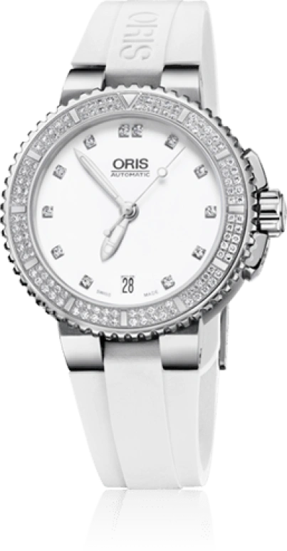 Oris,Aquis 36mm,36mm,Stainless Steel,White,Automatic,Day,38hours,01 733 7652 4991,01 733 7652 4991-07 4 18 31