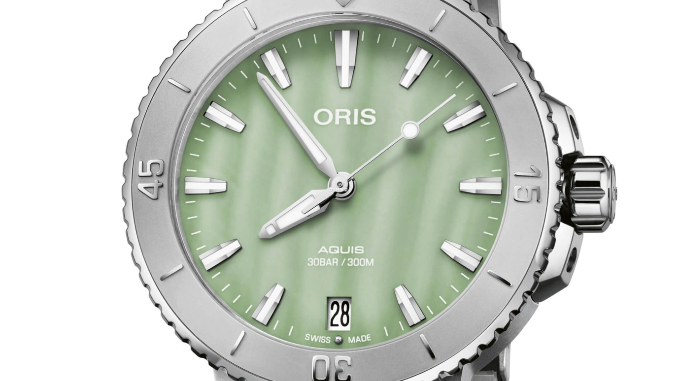 Oris,Aquis 36.50mm,36.50mm,Stainless Steel,Green,Automatic,Day,Sapphire,Crystal Glass,01 733 7770 4157,01 733 7770 4157-07 8 18 05P